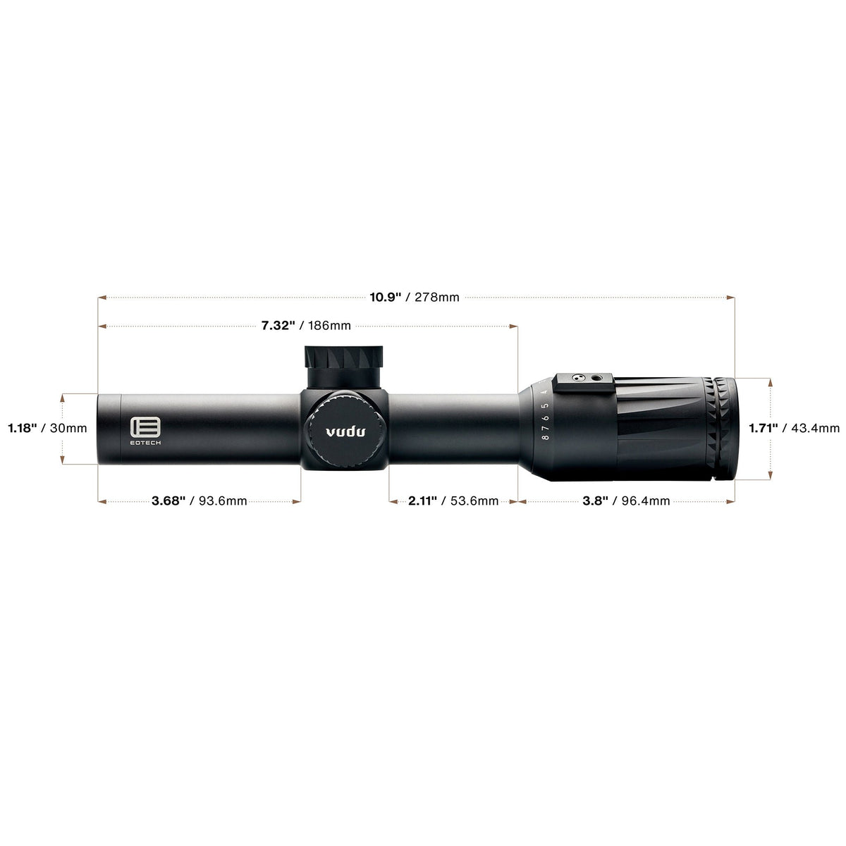 EOTECH - Vudu 1-8x24 SFP Scope - Black, HC3 Reticle