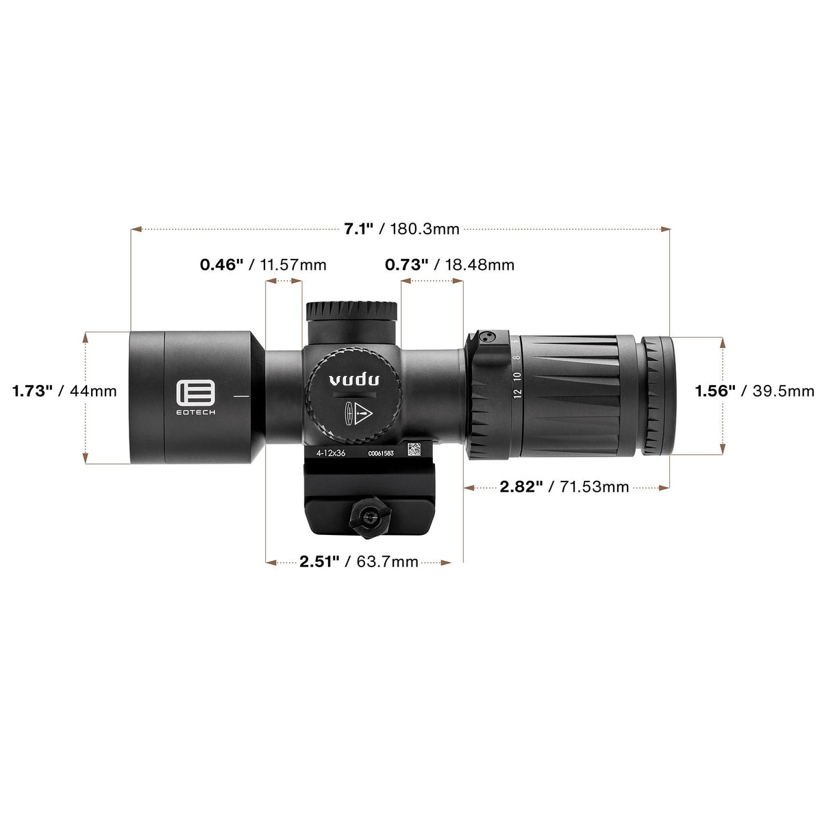 EOTECH - Vudu 4-12x36 FFP Riflescope - MR5, Black