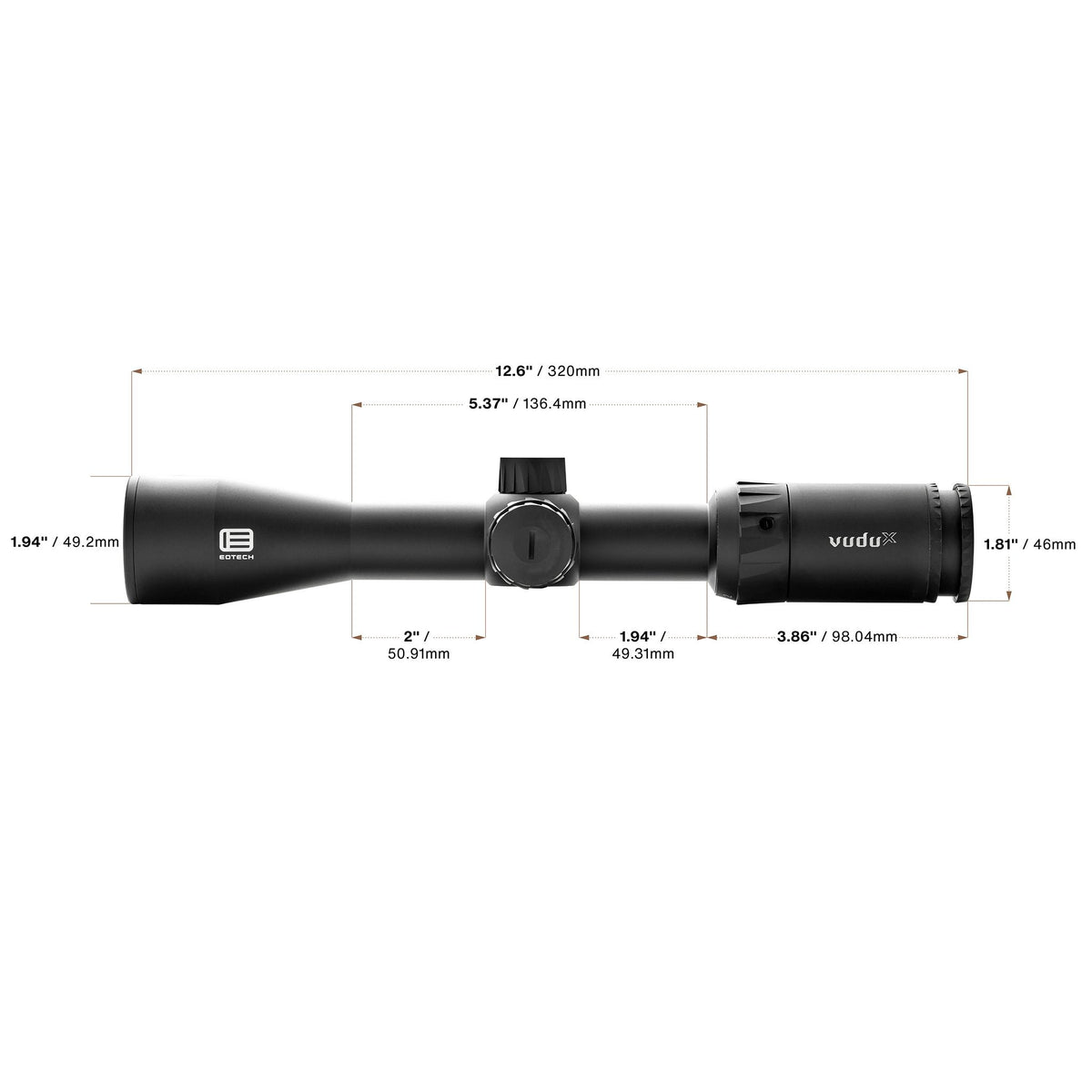 EOTECH - Vudu X 2-12x40 SFP Rifle Scope - BD1, Black
