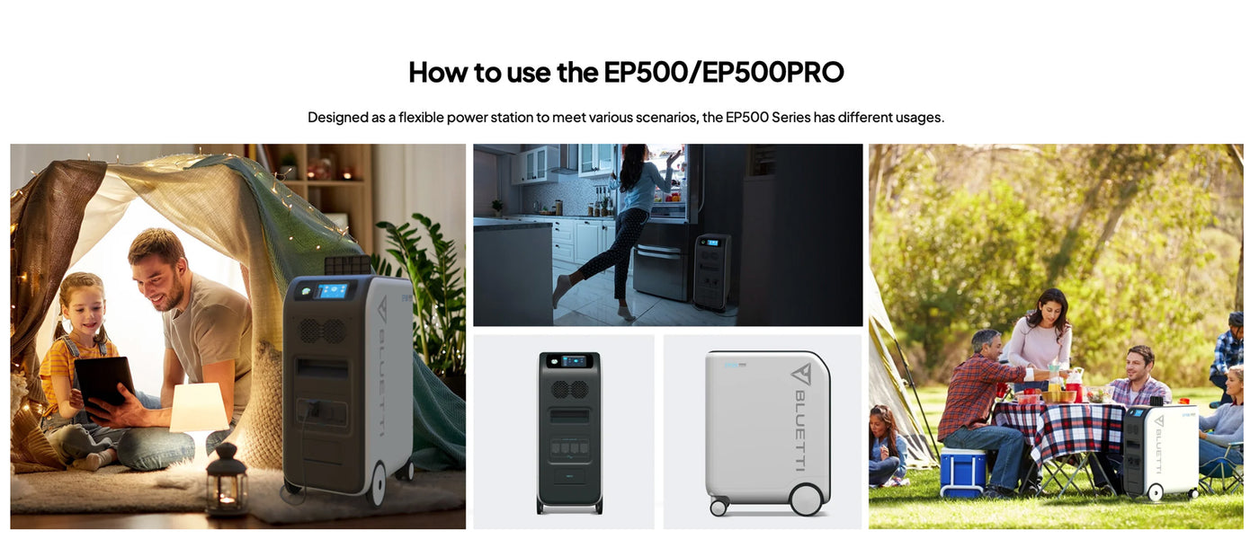 Portable EP500Pro power station for emergency preparedness and outdoor survival, showcasing design and features.
