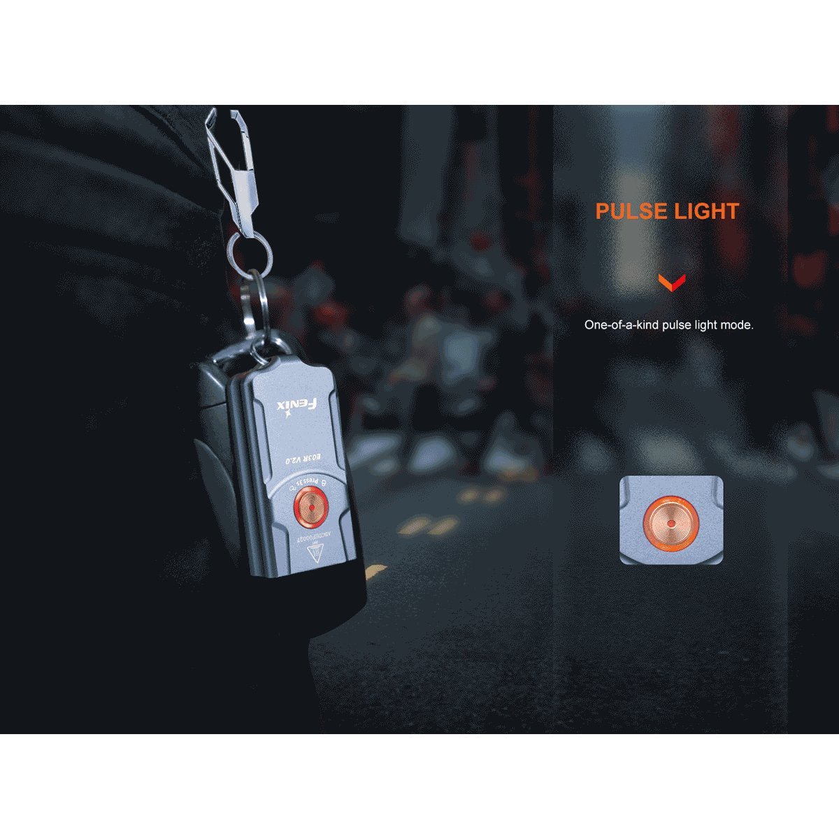 Fenix - E03R V2.0 Keychain Flashlight - Gray