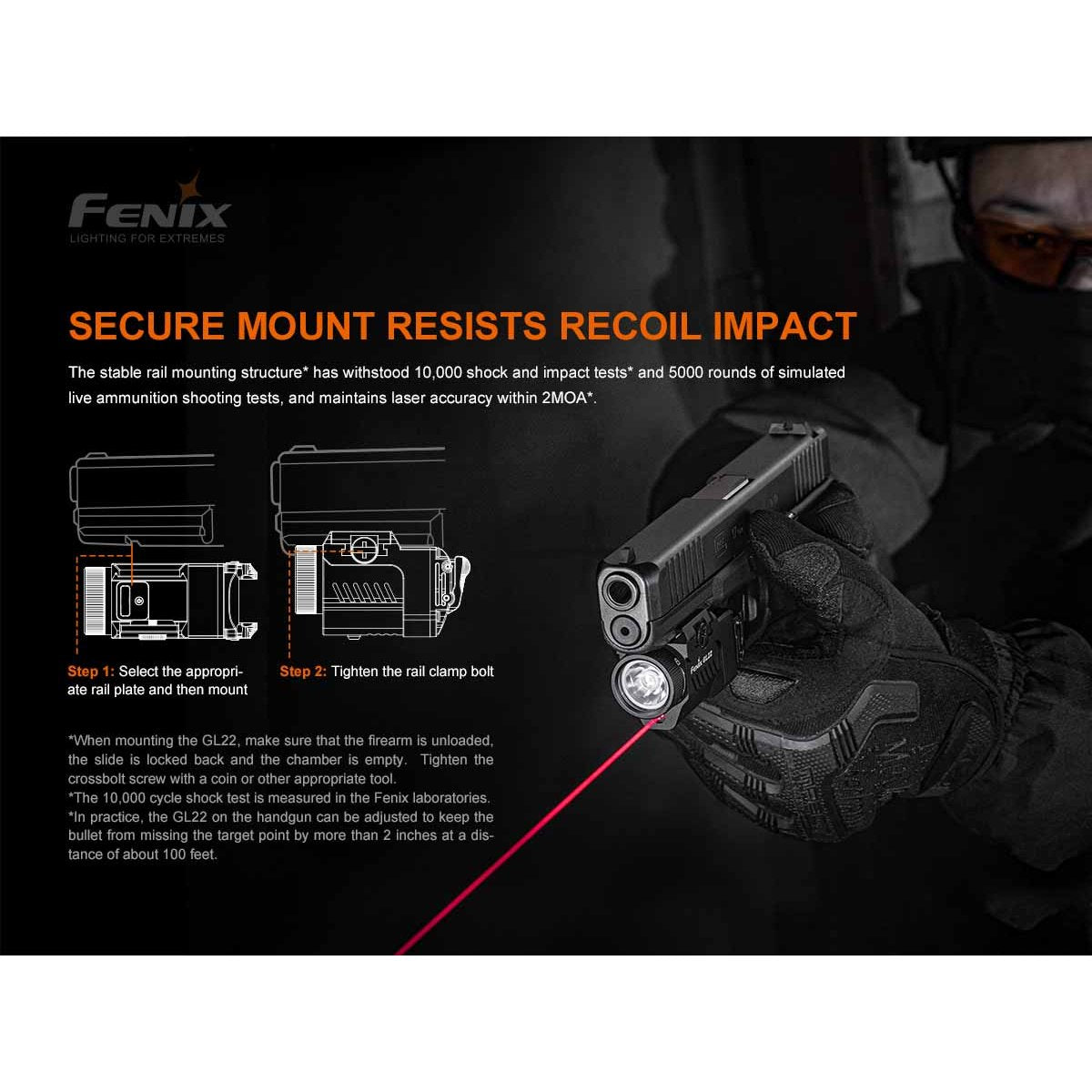 Fenix - GL22 Tactical Weapon Light with Red Laser