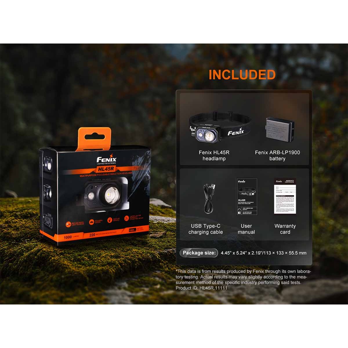 Fenix - HL45R Rechargeable Headlamp - Black