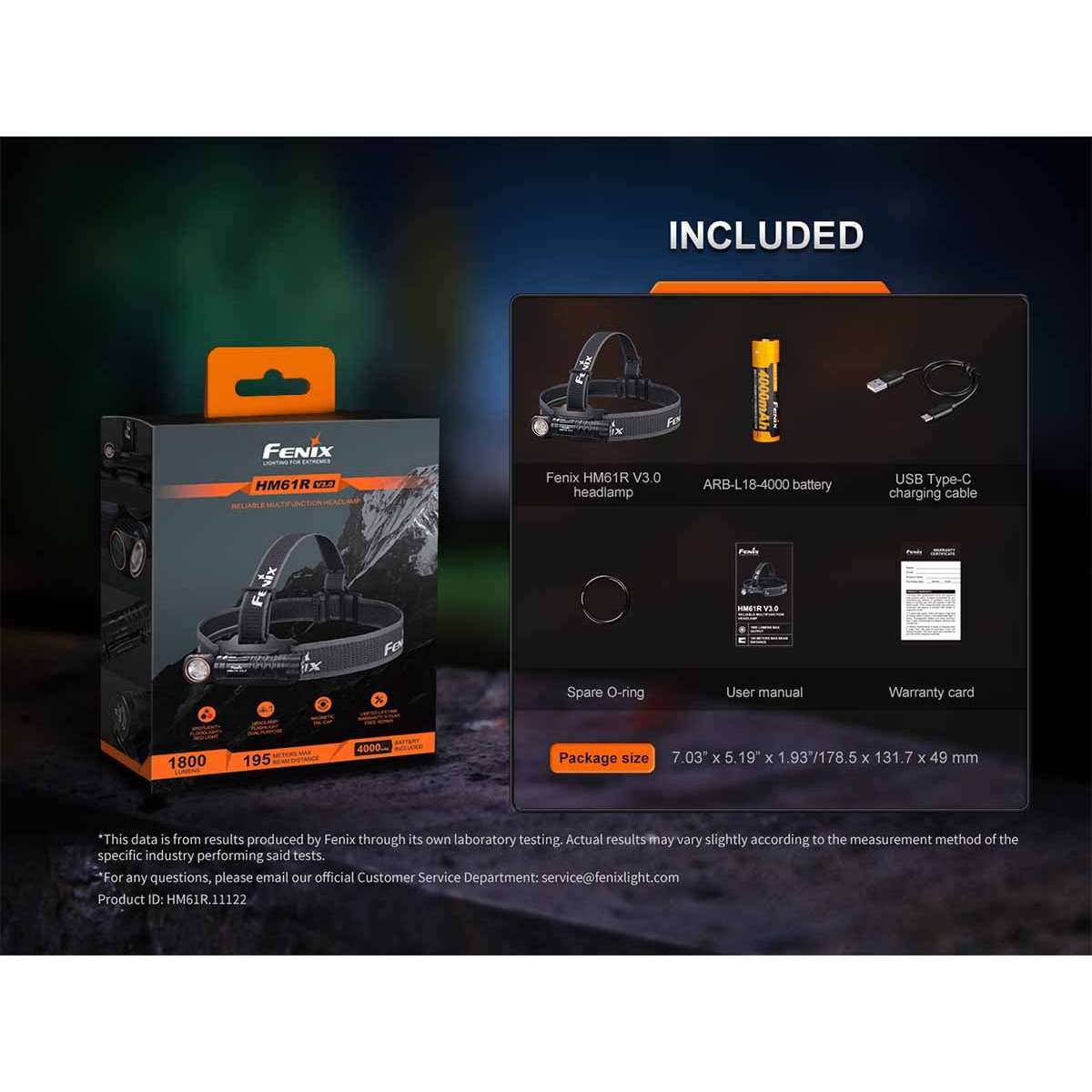 Fenix - HM61R V3.0 Rechargeable Headlamp