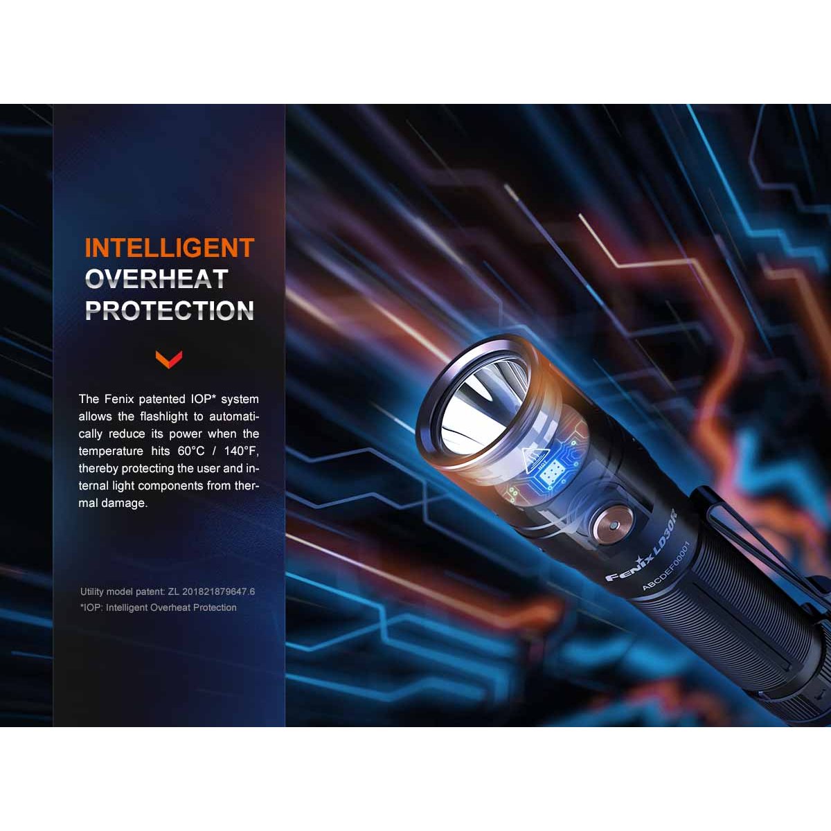 Fenix - LD30R Rechargeable Flashlight, 1700 Lumens, Black