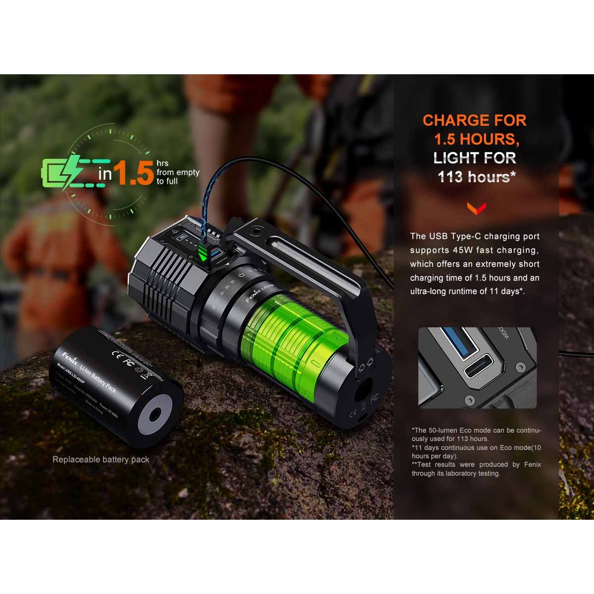 Fenix - LR60R Search Flashlight with 21000 Lumens — view 10