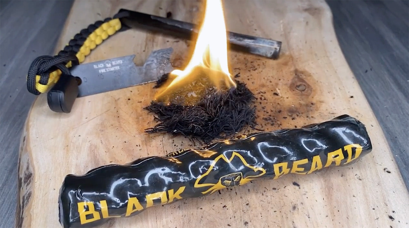 Waterproof fire starter sticks for outdoor survival and emergency preparedness kits.