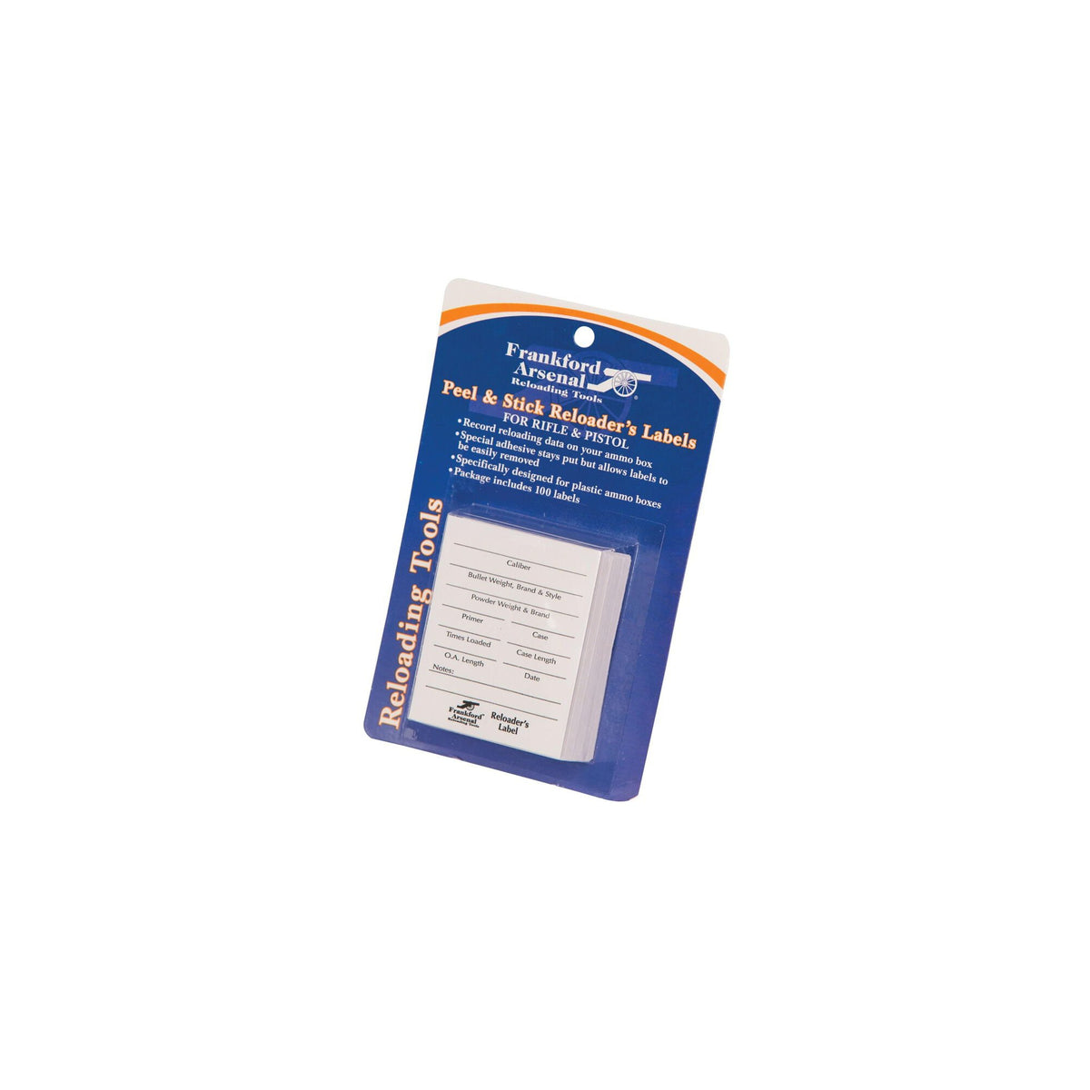 Frankford Arsenal - Pistol and Rifle Reloader's Labels - 100 Pack