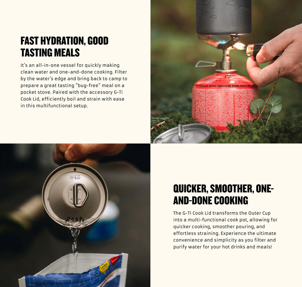 Grayl GeoPress Titanium water filter bottle for outdoor survival and emergency preparedness.