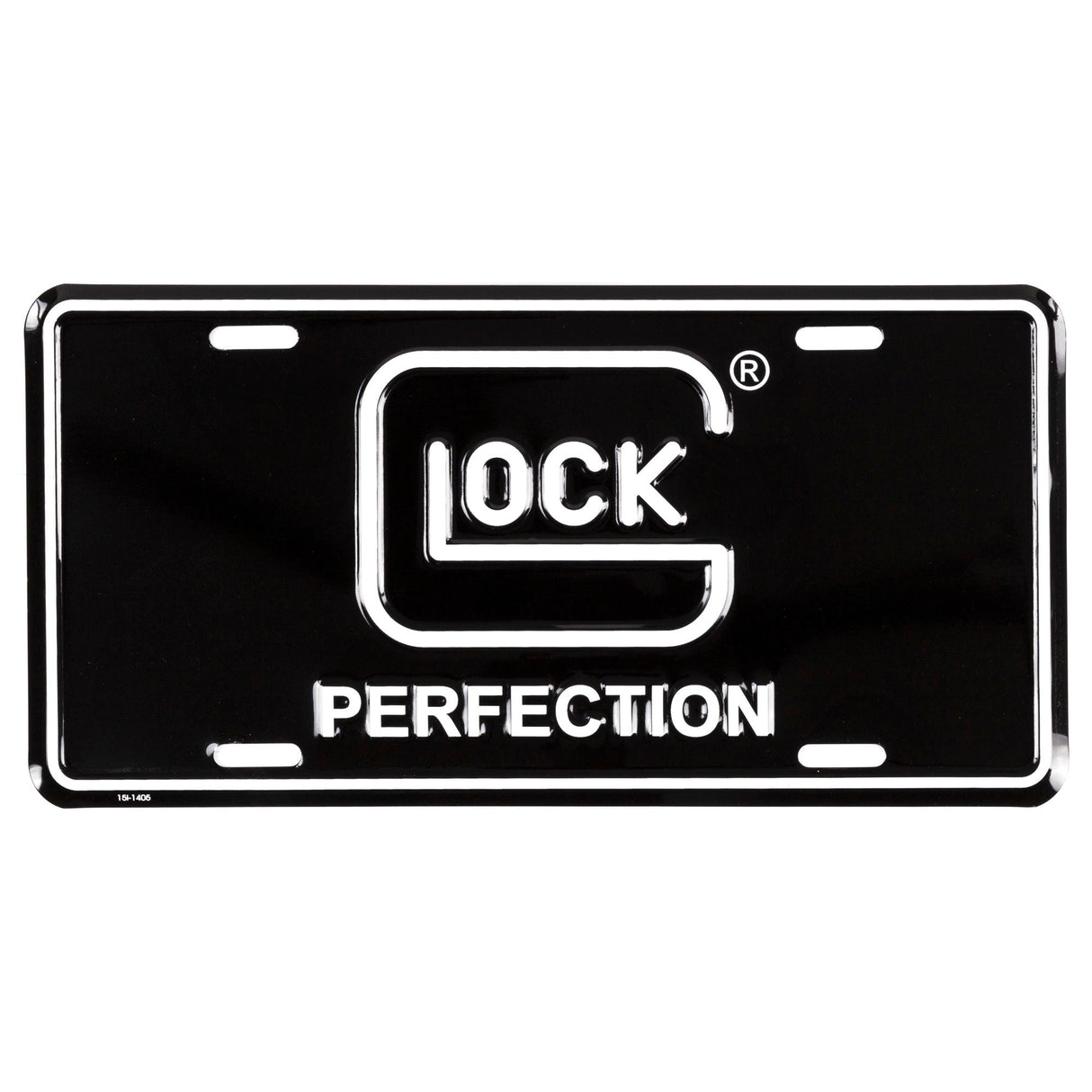 Glock - OEM Perfection License Plate - Black & White