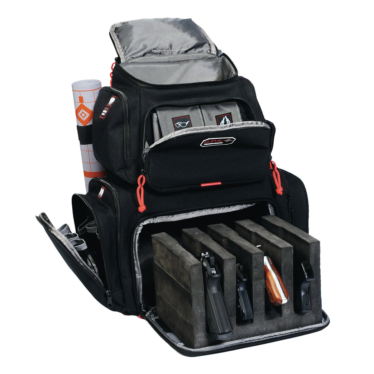 GPS - Handgunner Backpack with Cradle for 4 Handguns - Black