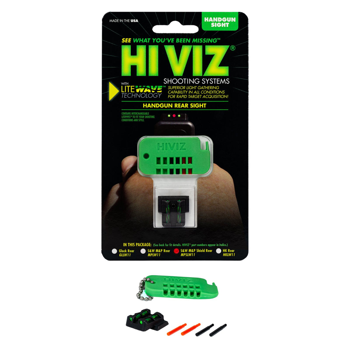 Hi-Viz - LiteWave Fiber-Optic Rear Sight for S&W M&P Shield