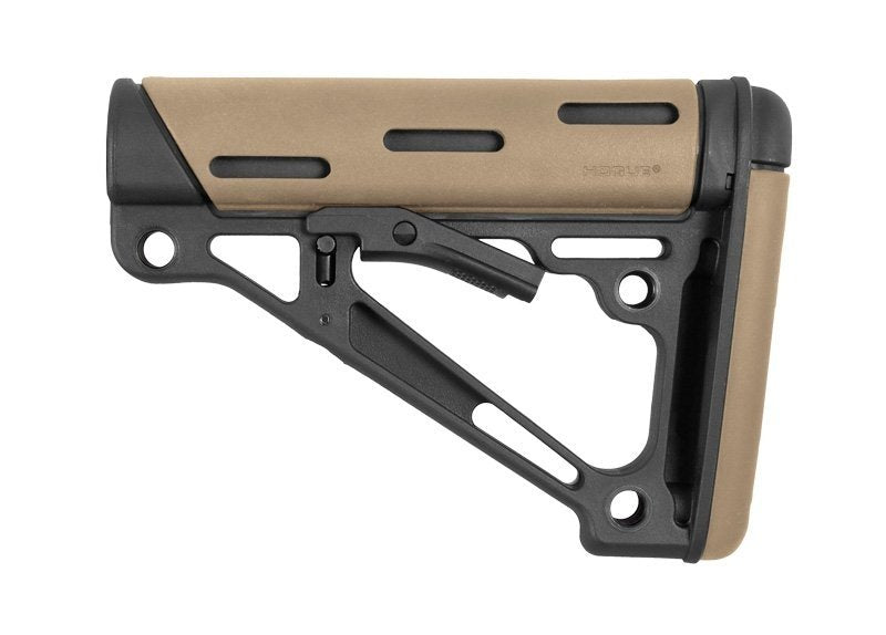 Hogue - OverMolded Collapsible Buttstock Fits Mil-Spec Buffer Tube FDE
