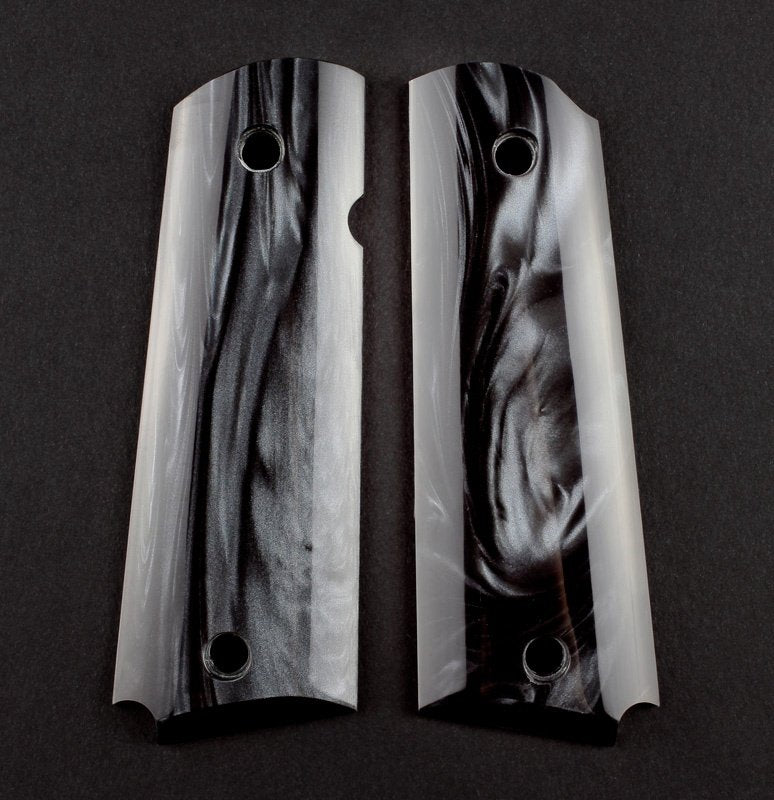 Hogue - Smooth Pearlized Polymer Grip Panels Ambi-Cut Black
