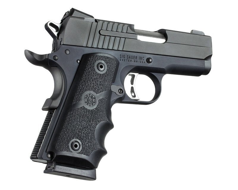 Hogue - 1911 Officers Model OverMolded Rubber Grip - Black