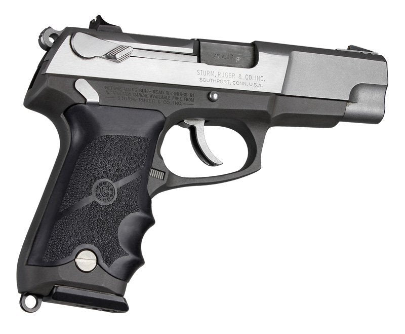 Hogue - Rubber Grip with Finger Grooves for Ruger P85/P91 - Black