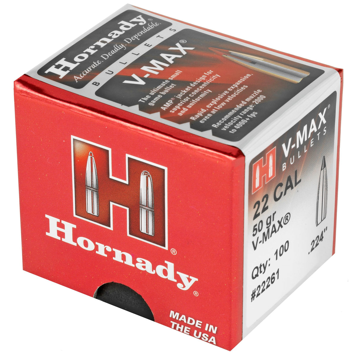 Hornady - 22 Cal .224 50 gr V-MAX Bullets
