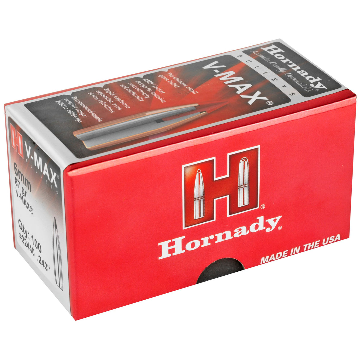Hornady - 6mm .243 87 gr V-MAX Bullets