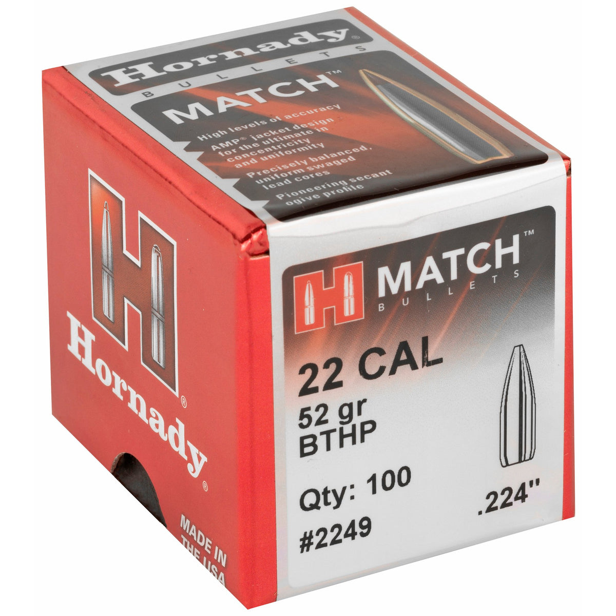 Hornady - 22 Cal .224 52 gr BTHP Match Bullets