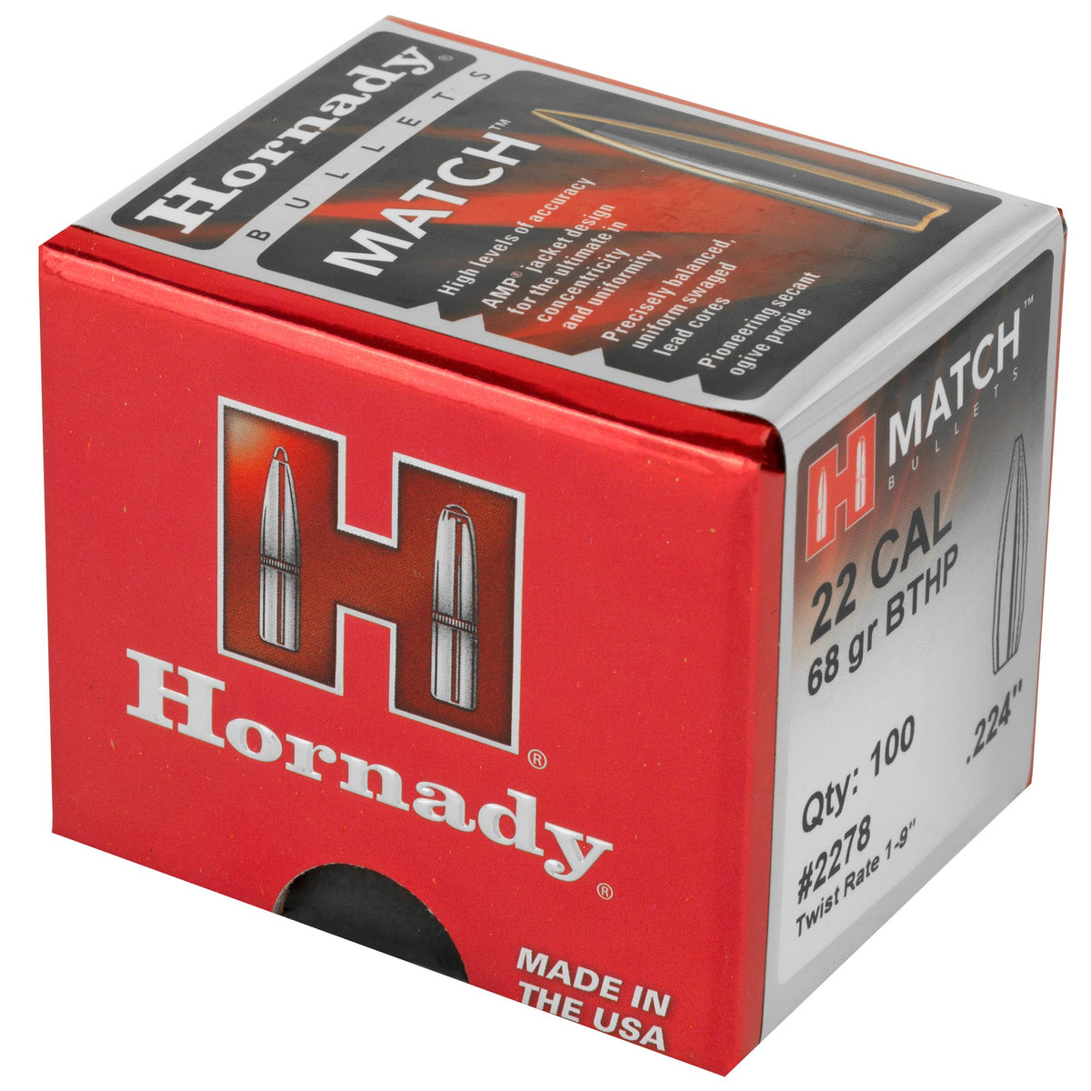 Hornady - 22 Cal .224 68 gr BTHP Match Bullets