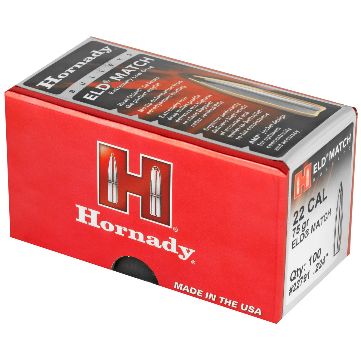 Hornady - 22 Cal .224 75 gr ELD Match Bullets