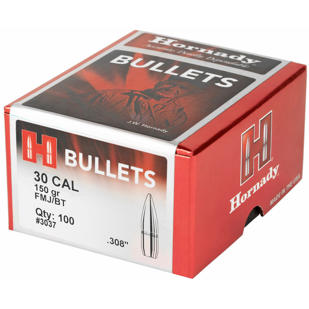 Hornady - 30 Cal .308 150 gr FMJ-BT Bullets