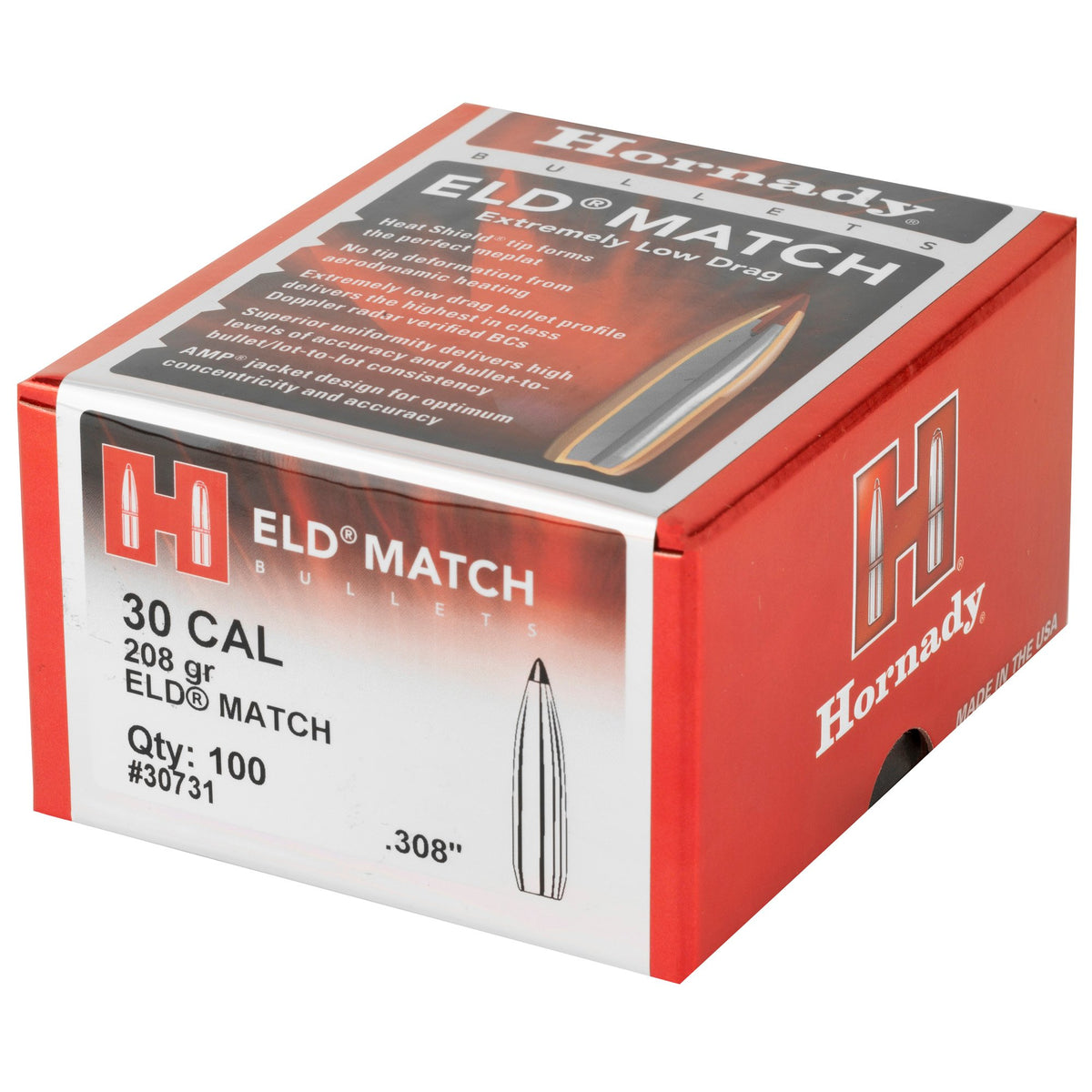Hornady - 30 Cal .308 208 gr ELD Match Bullets