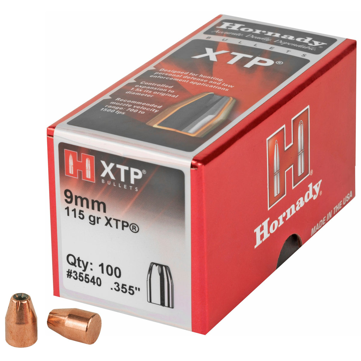 Hornady - 9mm .355 115 gr XTP Bullet