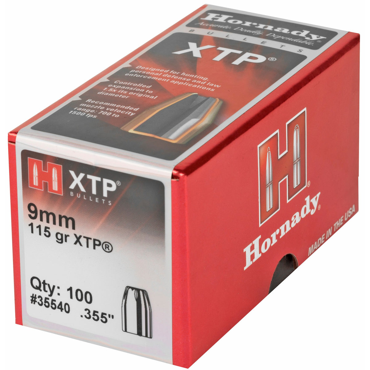 Hornady - 9mm .355 115 gr XTP Bullet