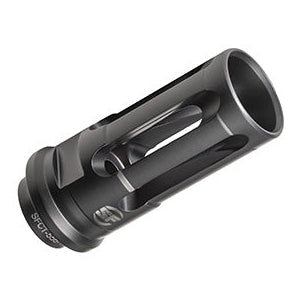 Closed tine flash hider for tactical rifles, enhancing muzzle control and reducing flash signature.