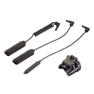 Assorted outdoor survival and tactical gear accessories, including multi-tools and paracord, on a neutral background.