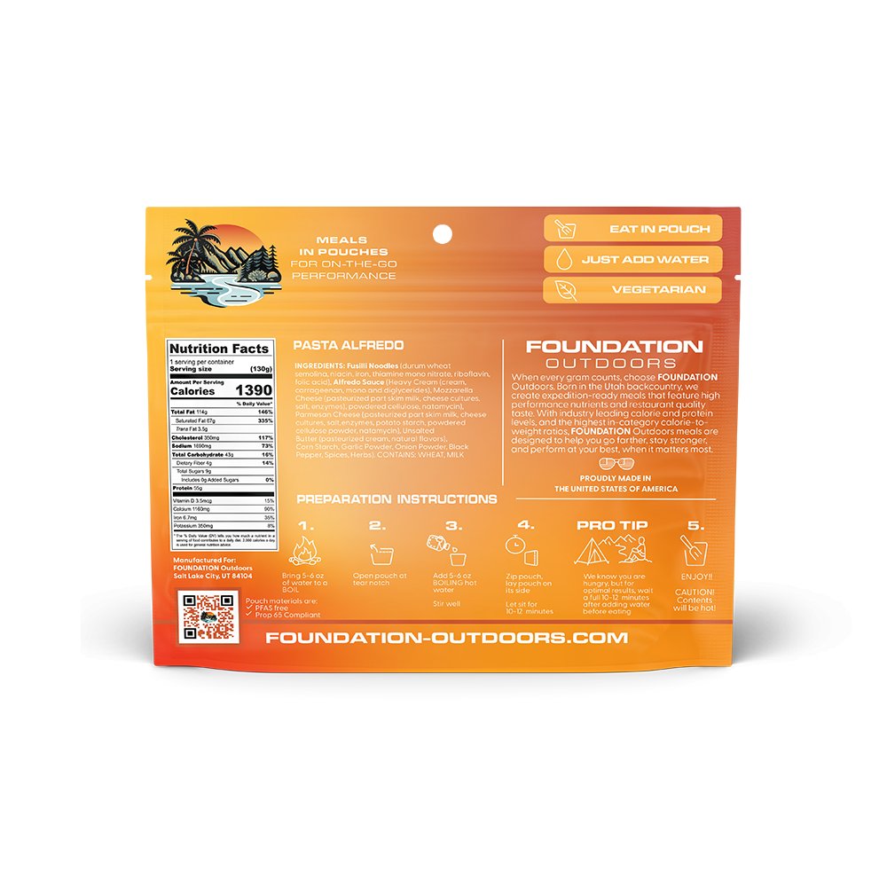FOUNDATION Outdoors - Pasta Alfredo Freeze Dried Meal — view 3