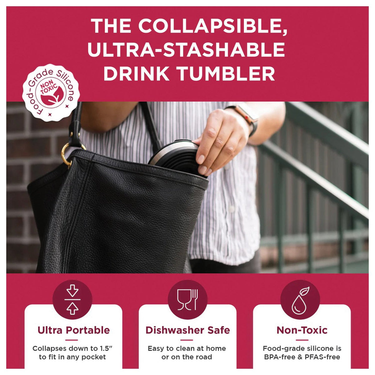 HYDAWAY - Insulated Tumbler Raspberry — view 3