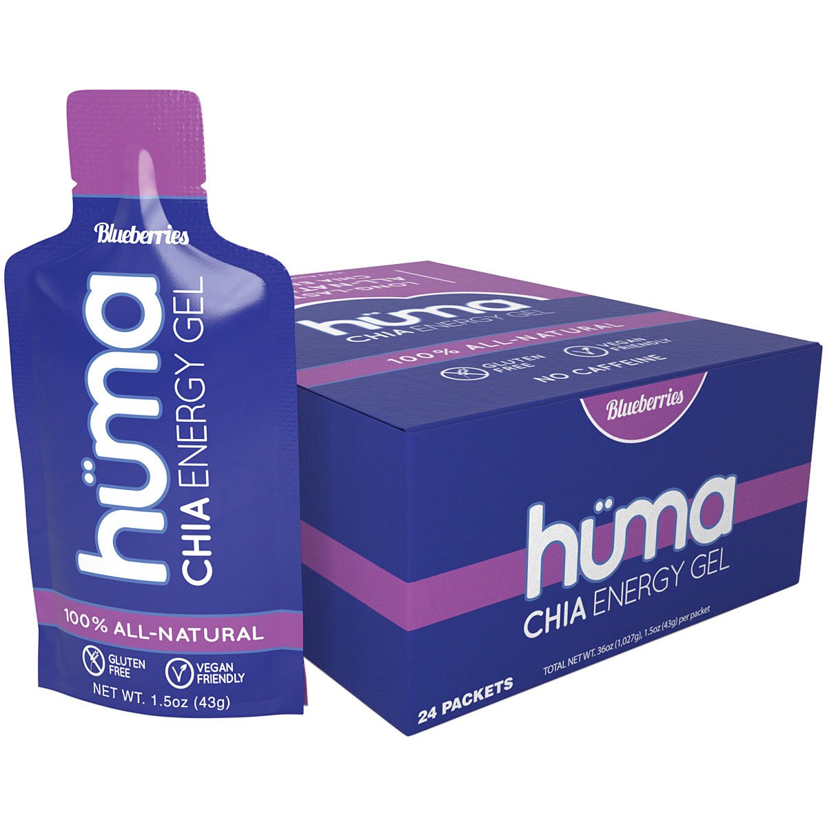 HUMA GEL - Blueberries Energy Gel with Chia Seeds