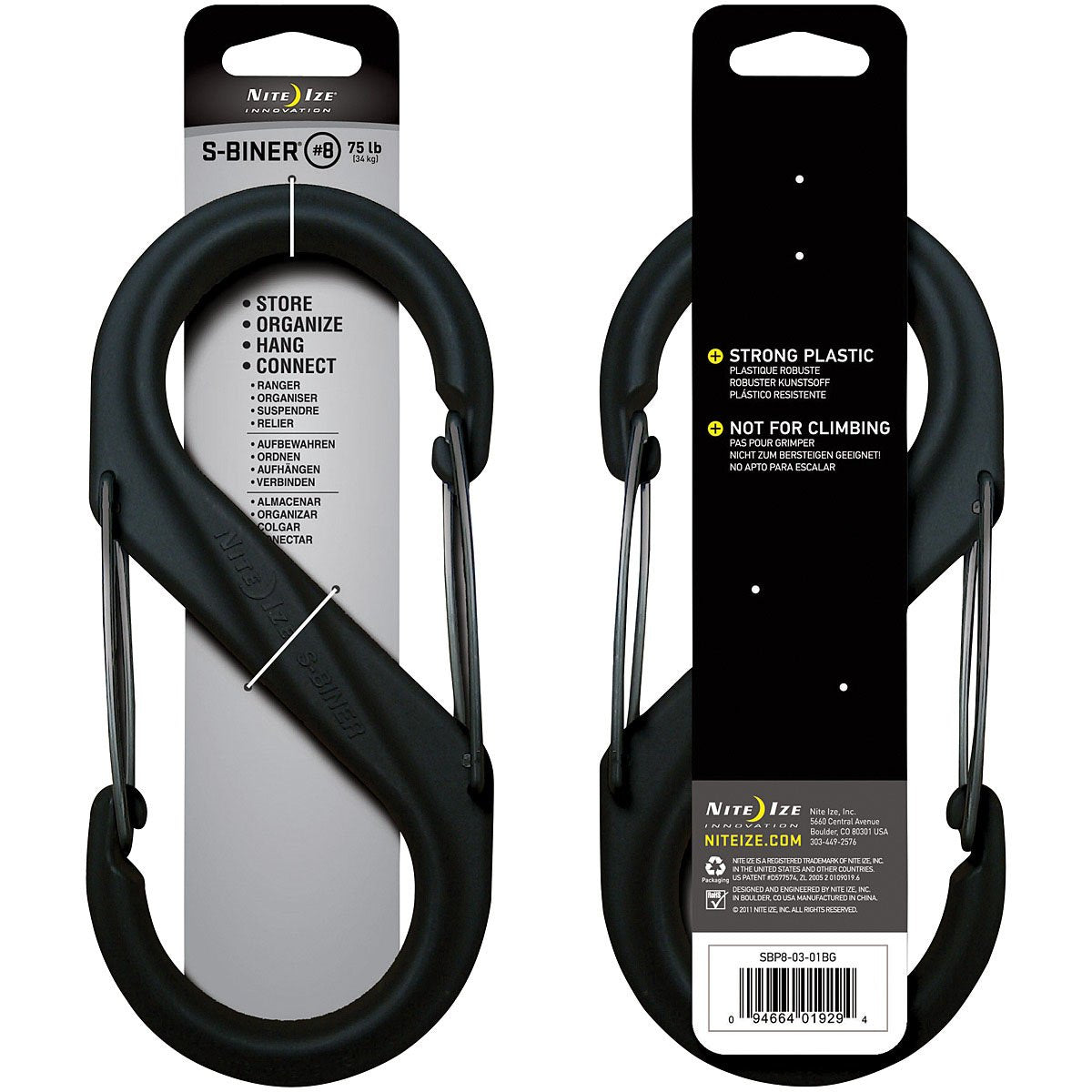 NITE IZE - S-Biner Plastic #8 - Black
