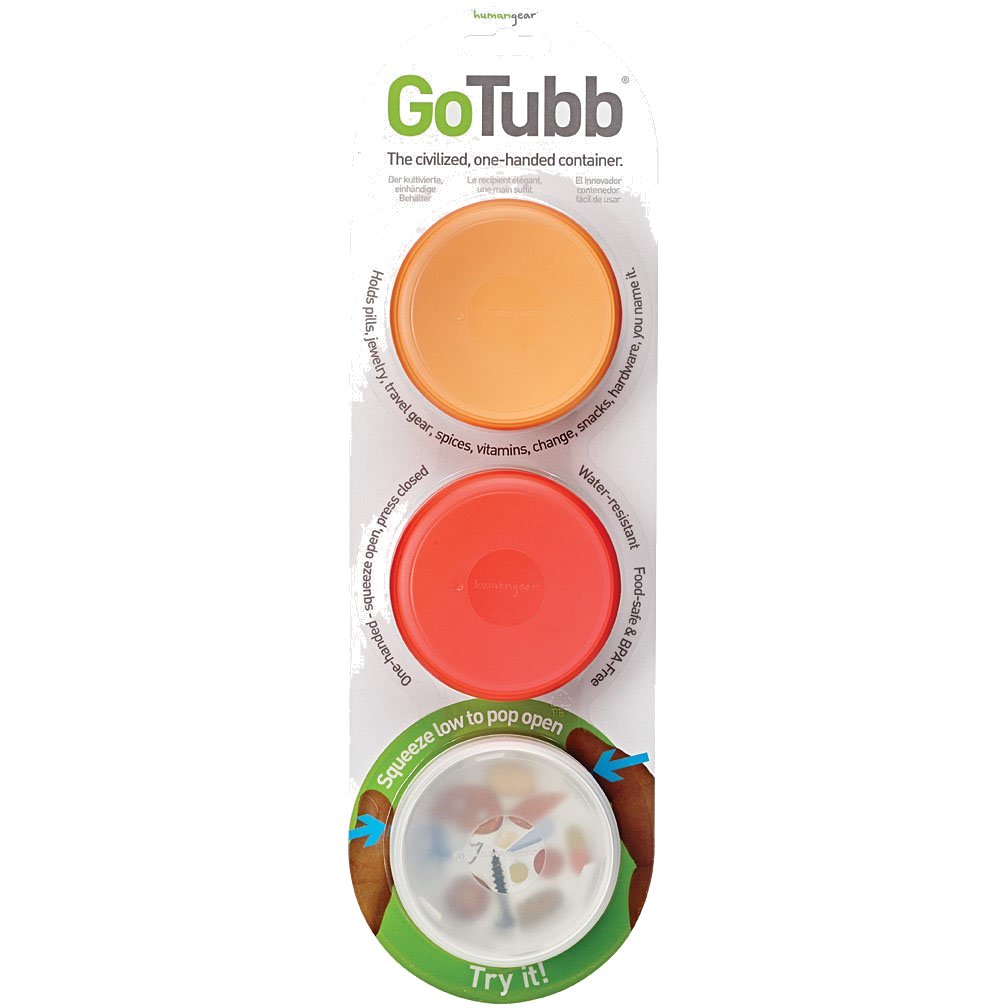HUMANGEAR - GoTubb Medium 3-Pack in Clear, Orange, Red