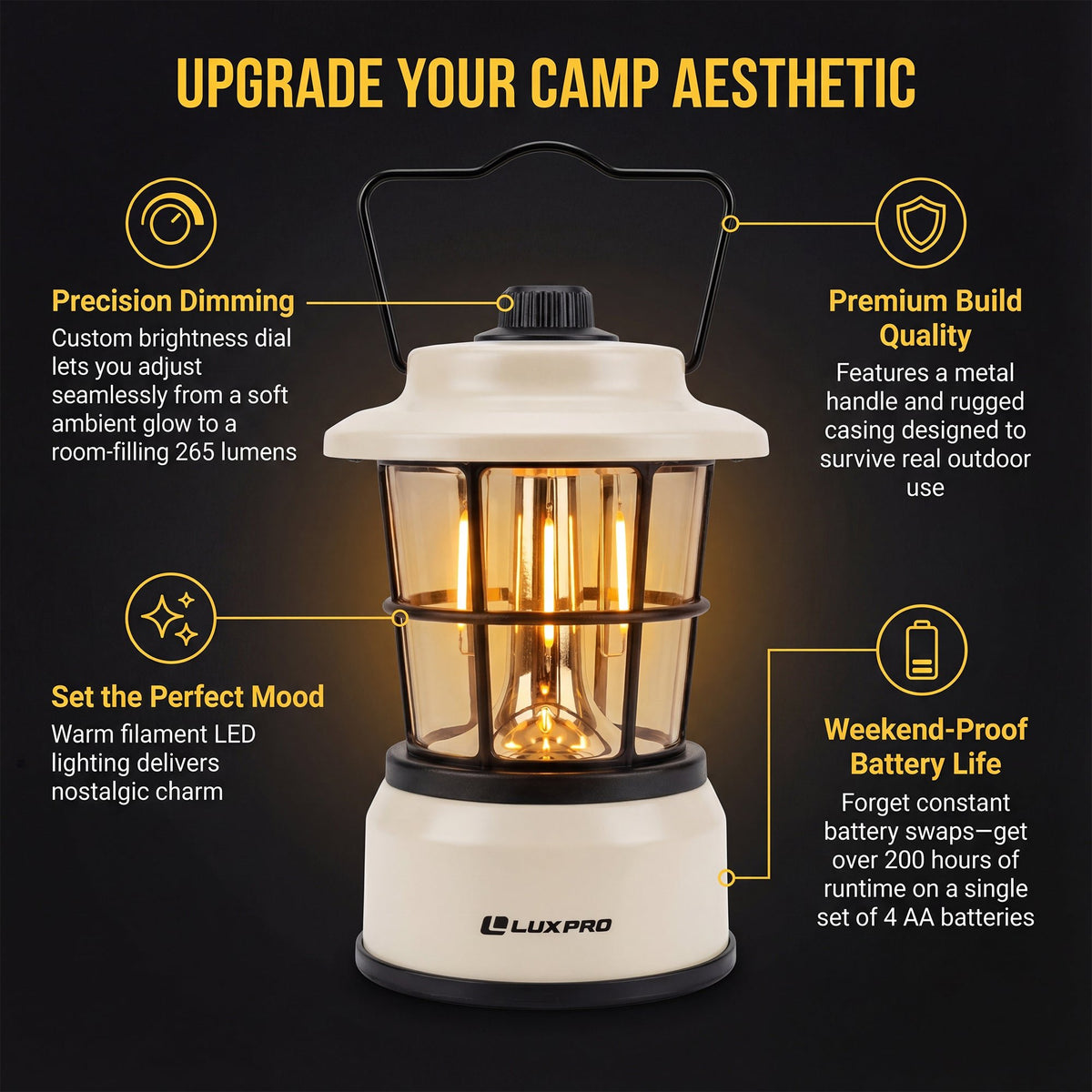 LUXPRO - Retro Lantern Beige