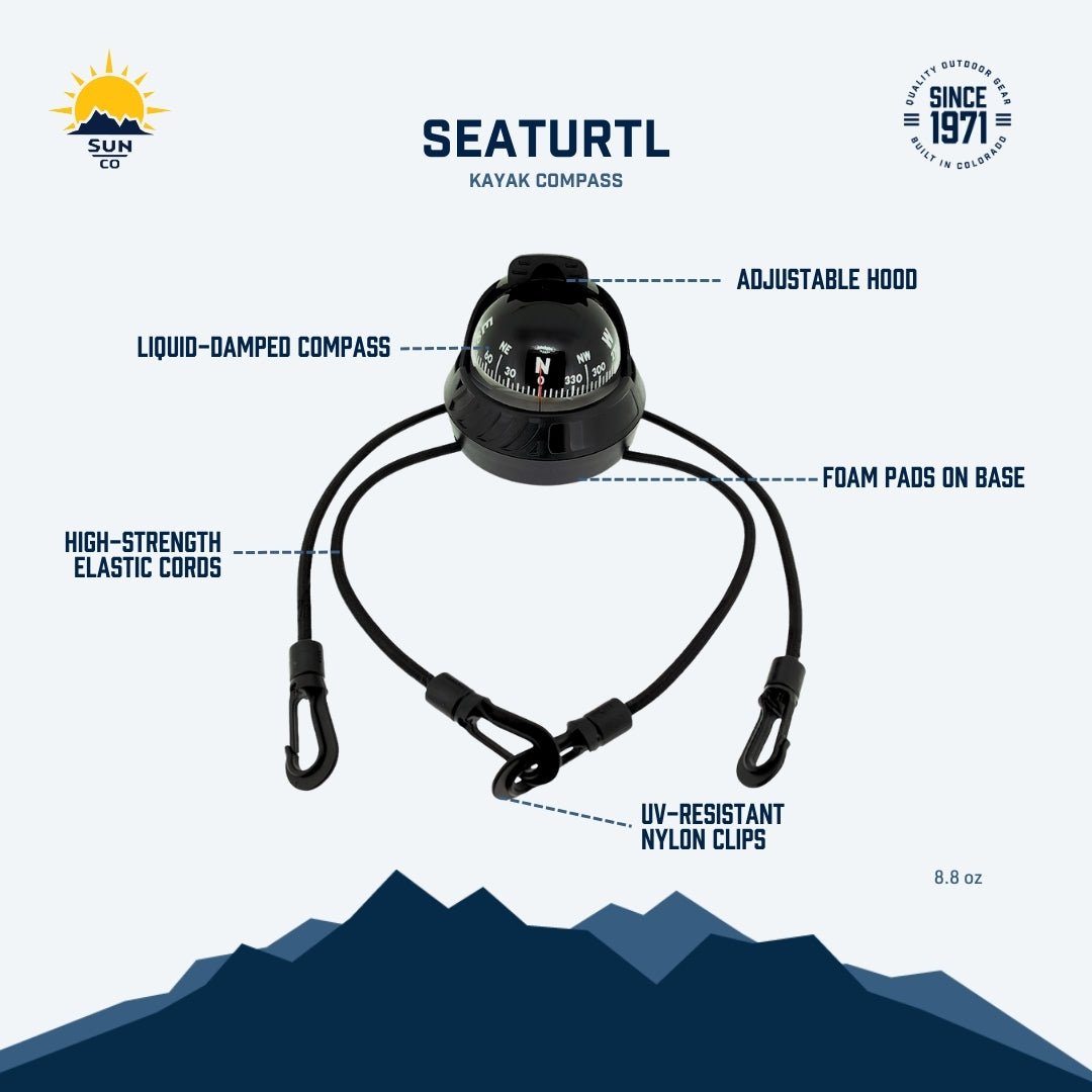 SUN - SeaTurtl Kayak Compass with Elastic Attachments