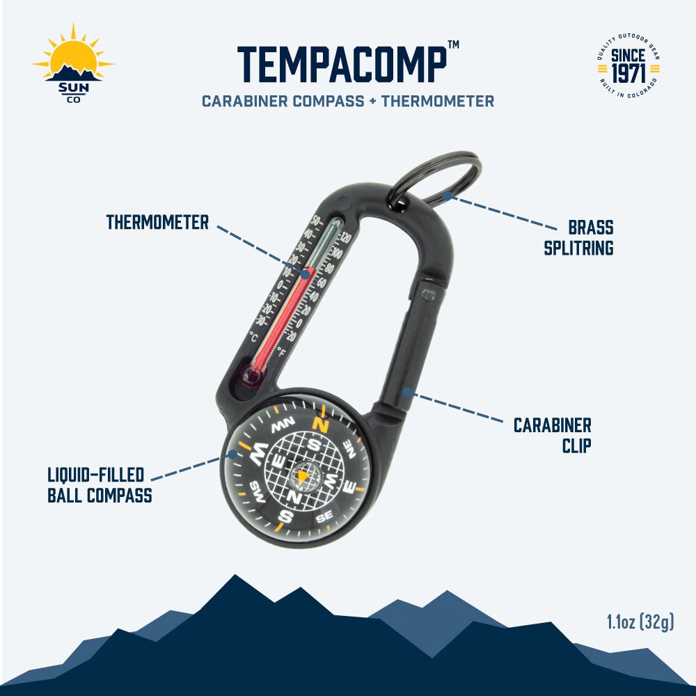 SUN - TempaComp Carabiner with Thermometer and Compass