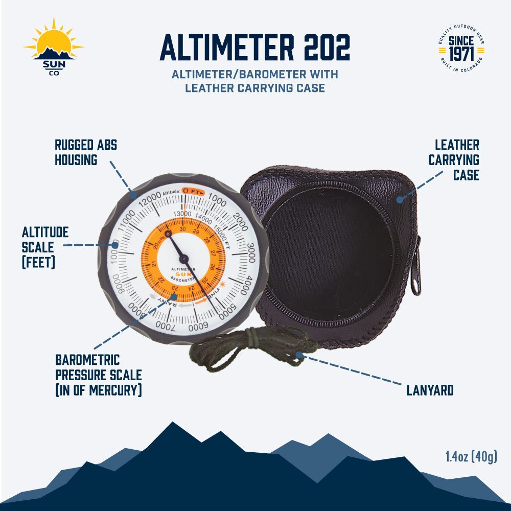 SUN - ALTIMETER 202 Analog Altitude and Barometric Reader