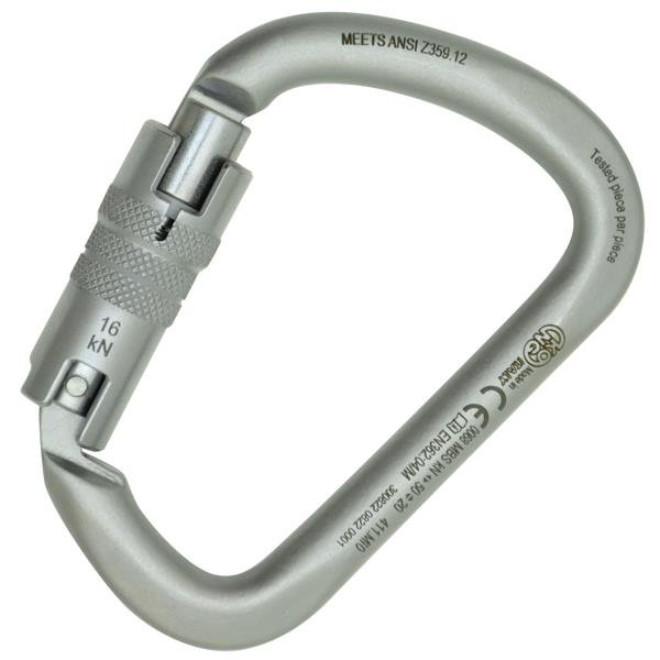 KONG - X-Large Carbon Steel Carabiner, Twist Lock, Lunar White