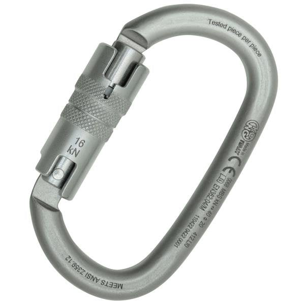 KONG - Ovalone Carbon Steel Carabiner with Twist Lock - White