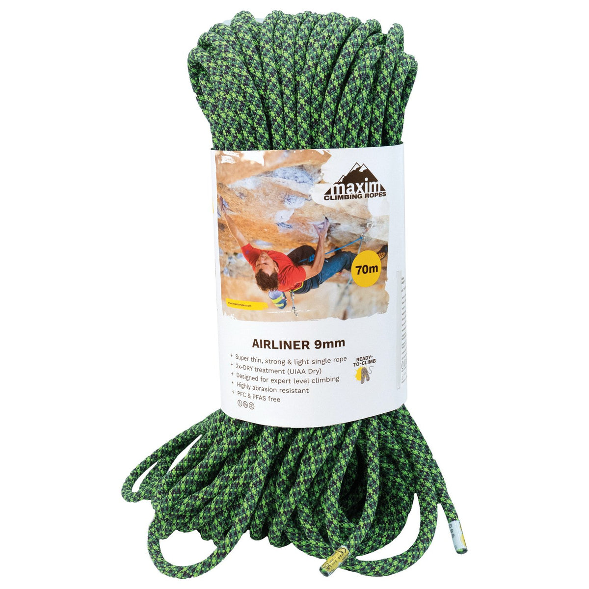 MAXIM Climbing Ropes - Airliner 9mm x 70m Jungle 2xDry — view 3