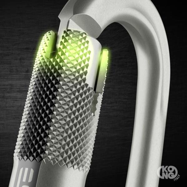 KONG - Ovalone Carbon Steel Carabiner with RISE Lock - White — view 5