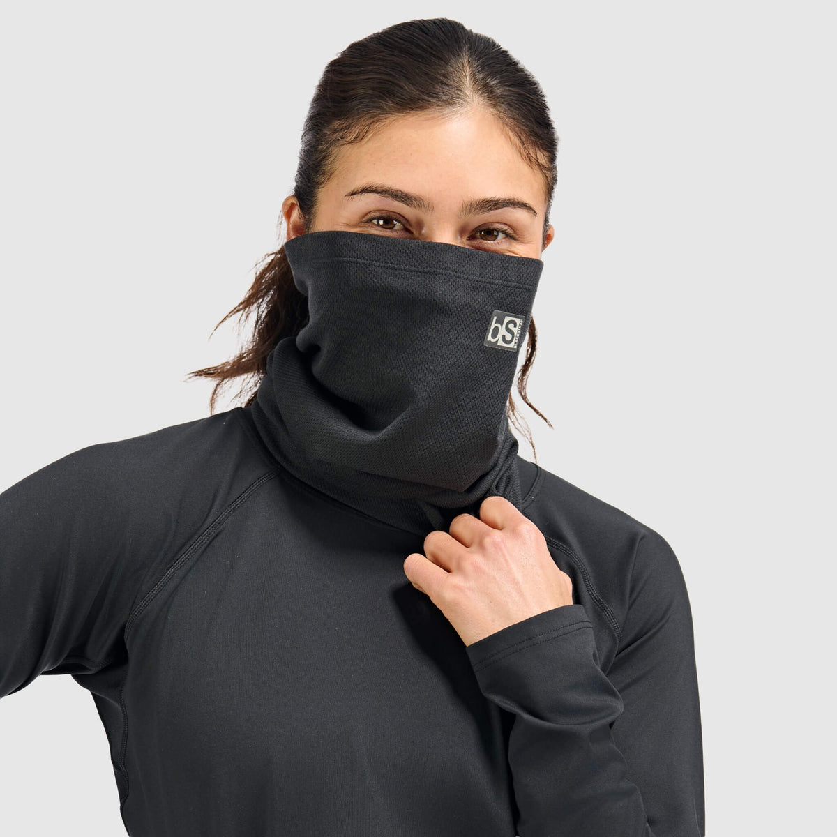 BLACKSTRAP - Merino SL Tube Neck Gaiter - Black — view 3