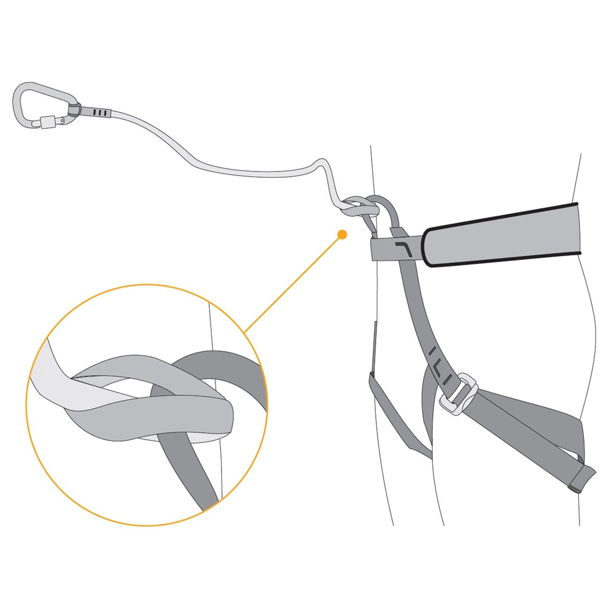 SINGING ROCK - Bungee Single Tether for Ice Tools