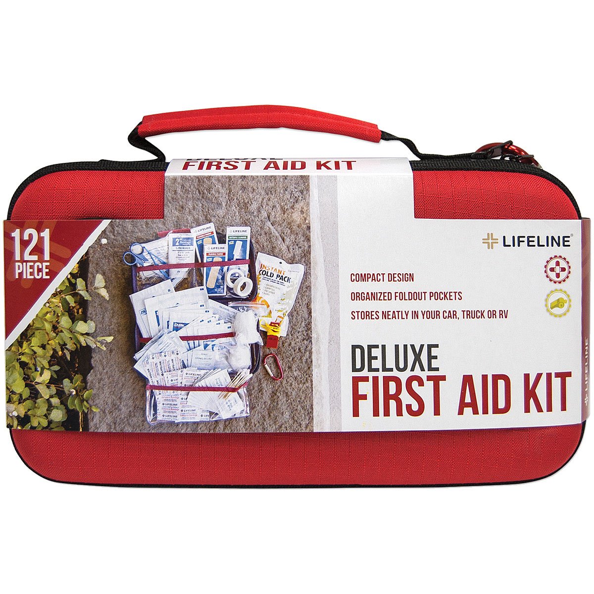 LIFELINE - Deluxe Hard-Shell First Aid Kit, 121 Pieces