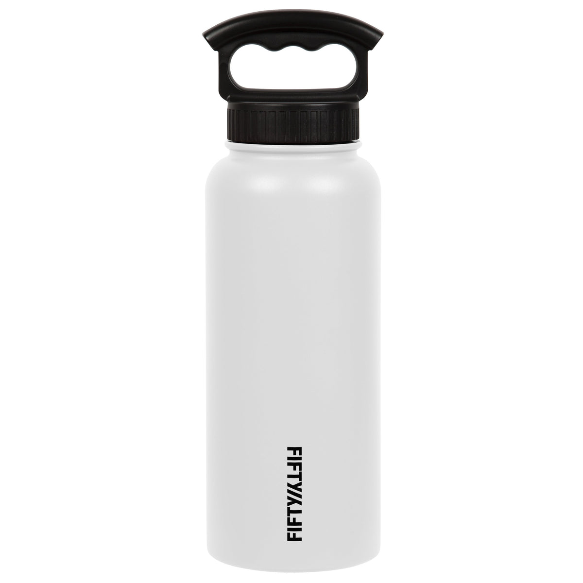 FIFTY/FIFTY - 34oz Insulated Bottle with 3-Finger Grip - White