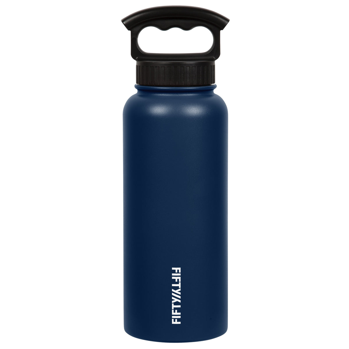 FIFTY/FIFTY - 34oz Vacuum Insulated Bottle with 3-Finger Lid - Navy