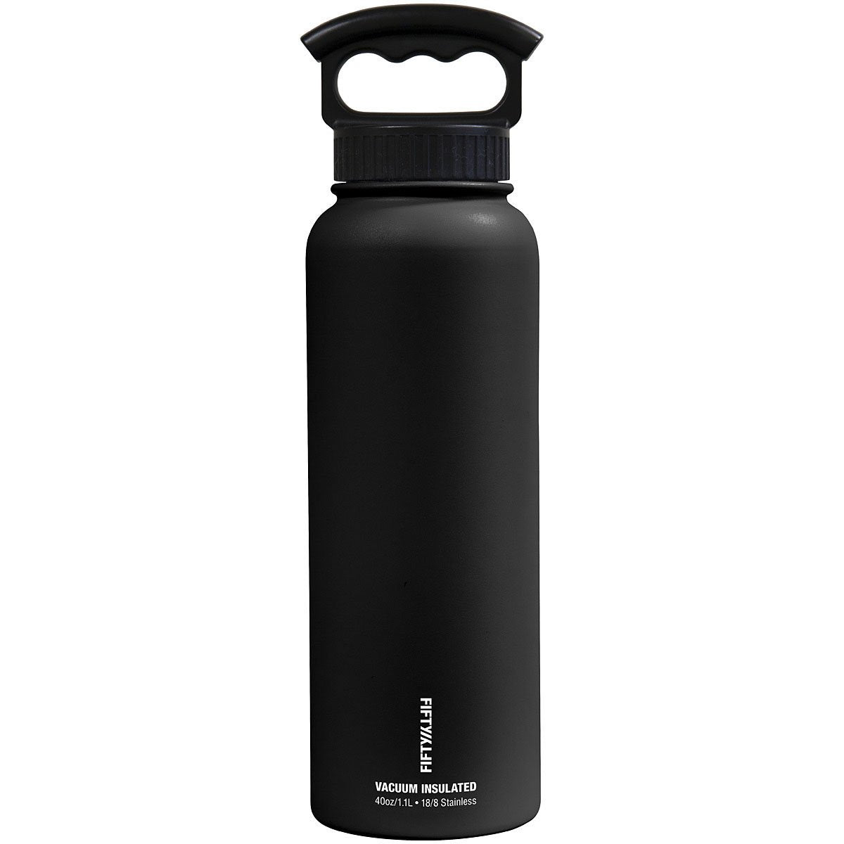 FIFTY/FIFTY - 40 oz Vacuum Insulated Bottle with 3-Finger Lid - Black